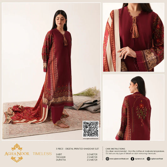 Original Winter Agha Noor Khaddar Digital Print 3 Piece AG 099