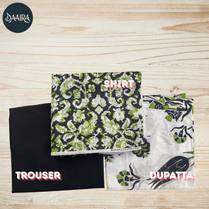 Bonanza Satrangi - Classic 3PC Lawn Suit (Unstitched) BS002