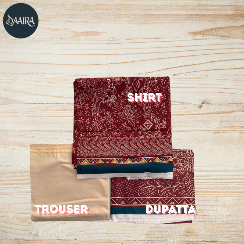 3PC Lawn Suit with Chiffon Dupatta (Unstitched)