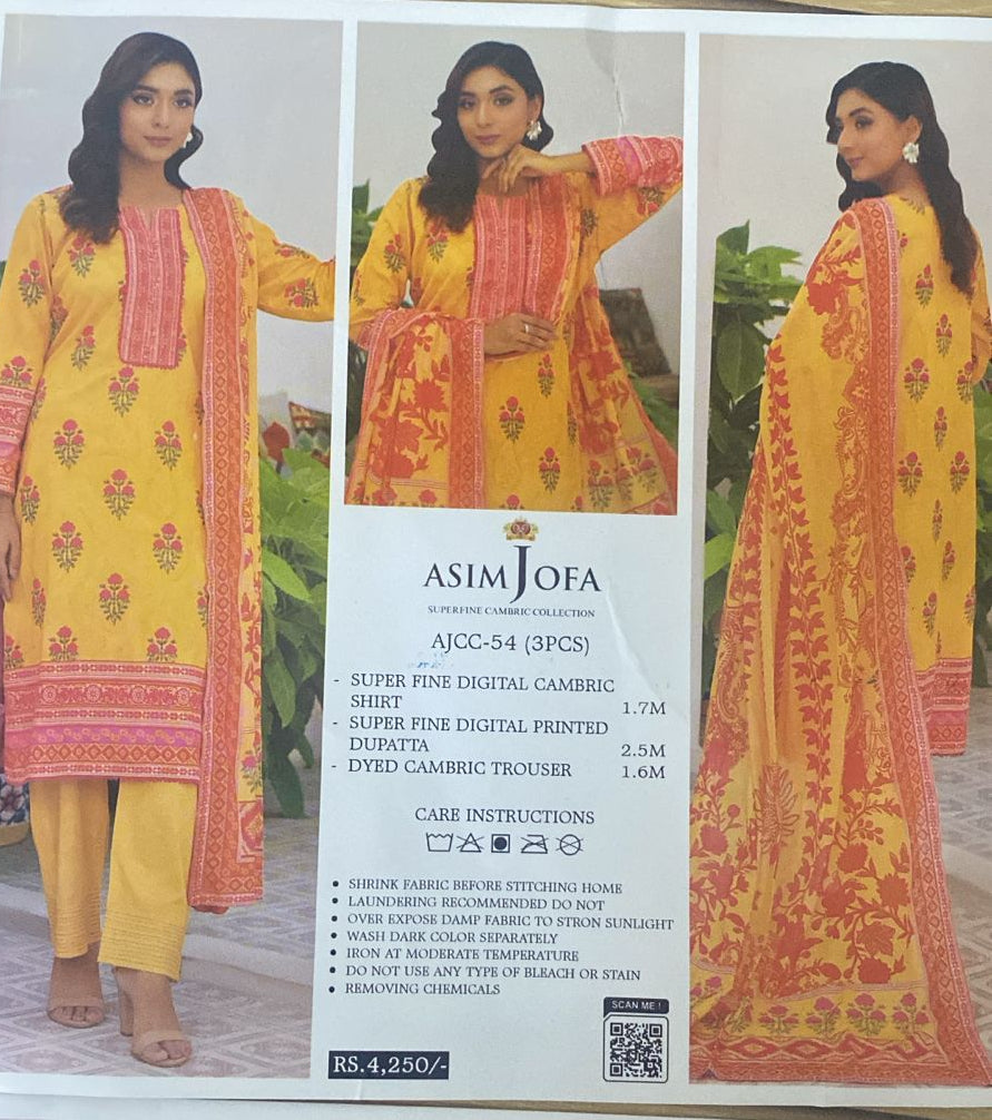 Asim Jofa _ Digital Printed Lawn Unstitched 3 PCS