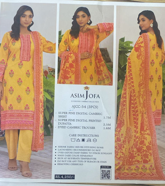 Asim Jofa _ Digital Printed Lawn Unstitched 3 PCS