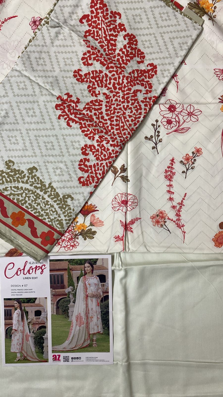 Al Zohaib Linen Unstitched 3 Pcs