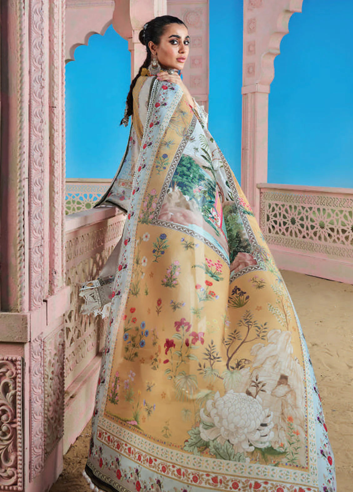 Wardha Saleem Embroidered Lawn Suits Unstitched 3 Piece D-07 Gulmohar