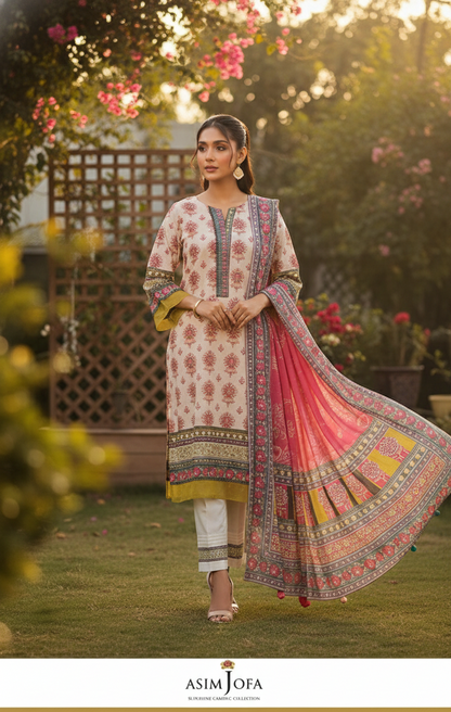 Asim Jofa _ Digital Printed Lawn Unstitched 3 PCS