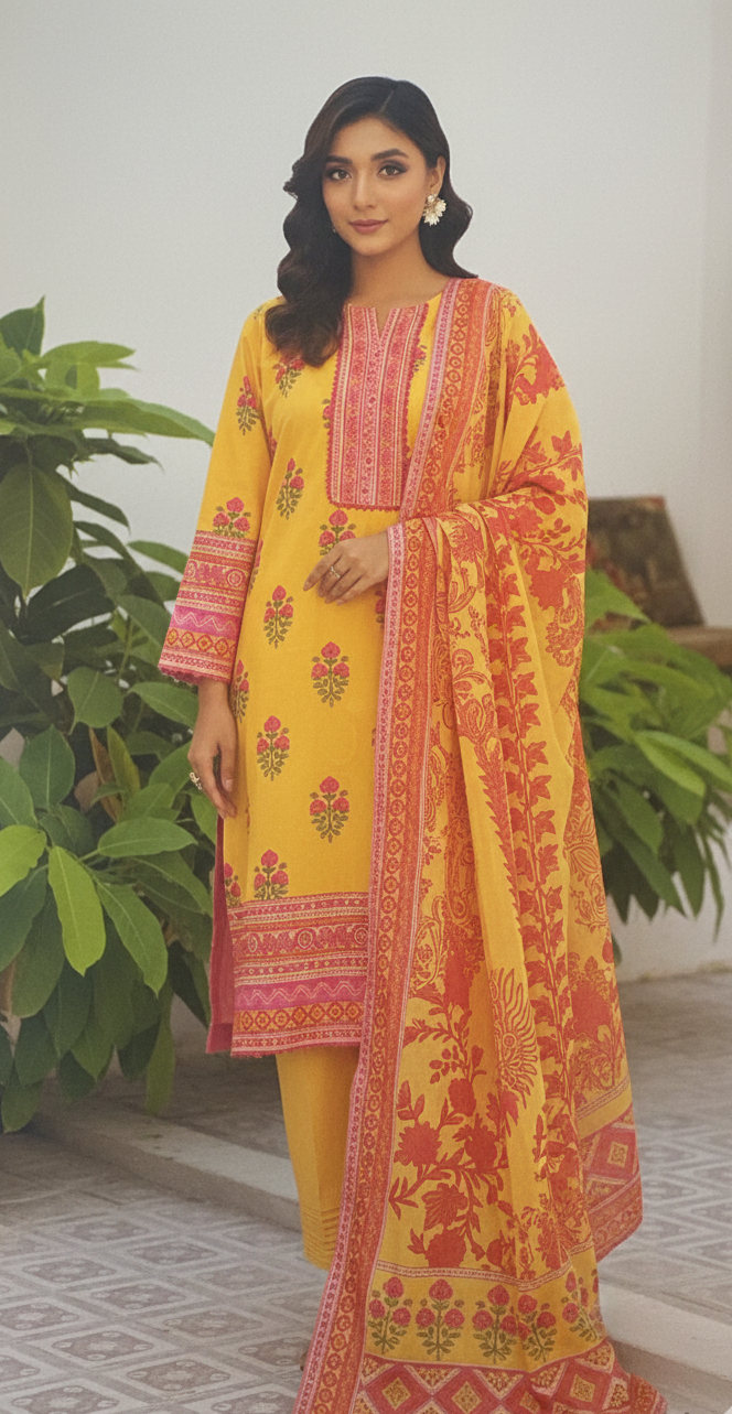 Asim Jofa _ Digital Printed Lawn Unstitched 3 PCS