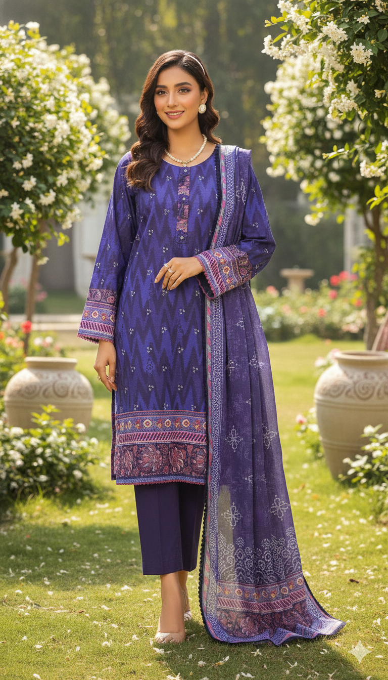 Asim Jofa _ Digital Printed Lawn Unstitched 3 PCS