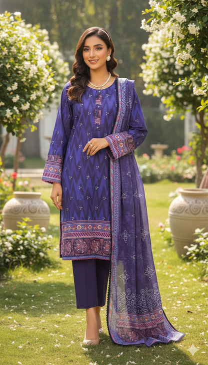 Asim Jofa _ Digital Printed Lawn Unstitched 3 PCS