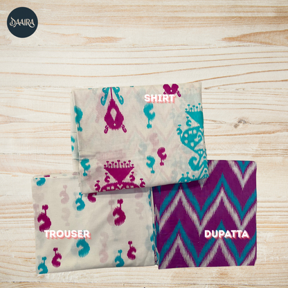 3PC Lawn Suit with Chiffon Dupatta (Unstitched) 0079