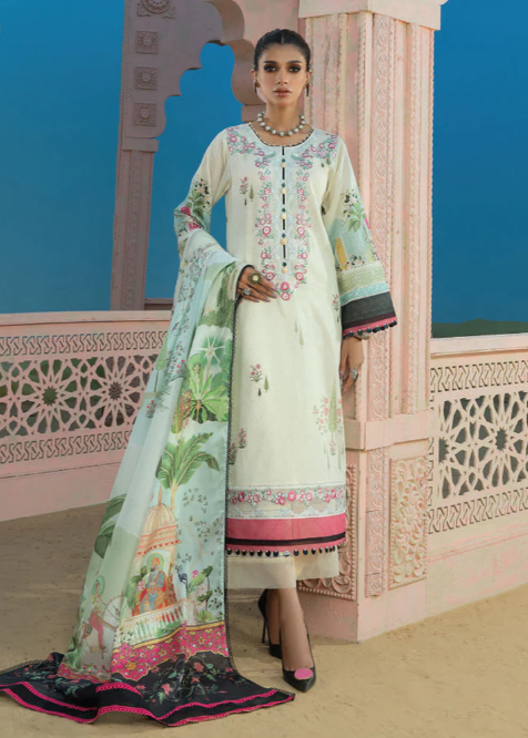 Wardha Saleem Embroidered Lawn Suits Unstitched 3 Piece D-06 Shikaar Gah