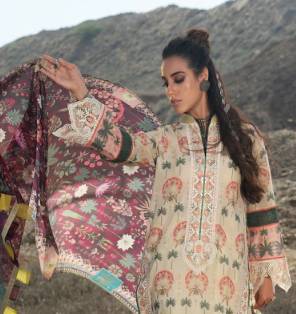 Wardha Saleem Embroidered Lawn Suits Unstitched 3 Piece D-6 Zimal