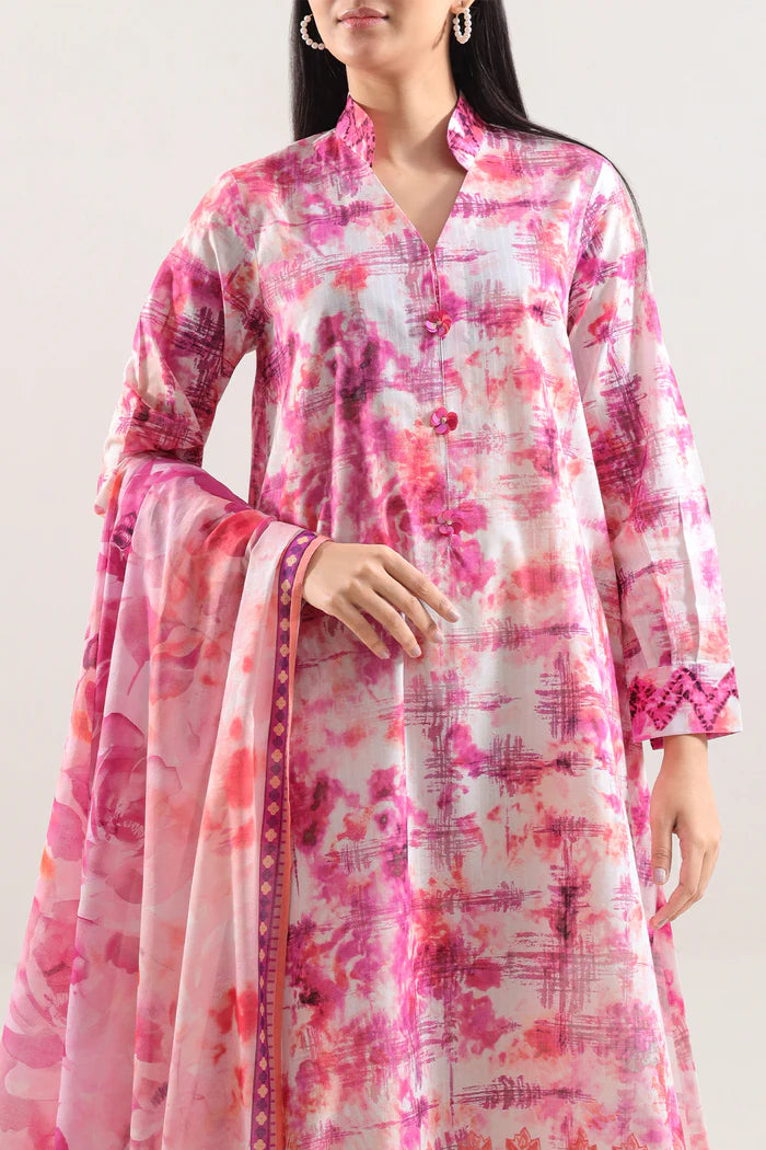 Saya Unstitched Printed Embroidered Lawn 3 Piece