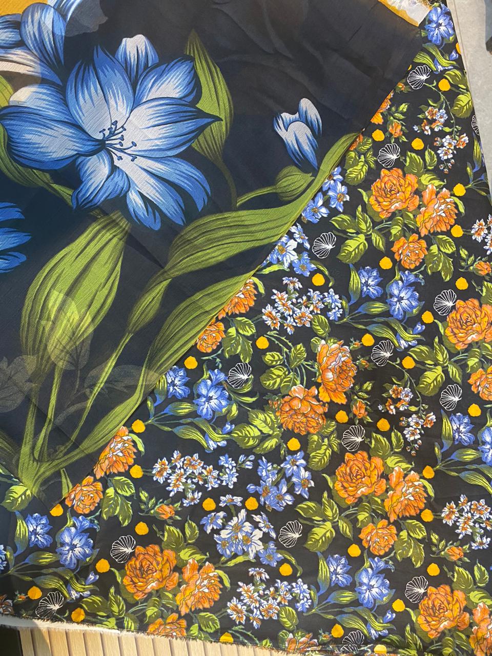 Maria B _ Printed Lawn 3 Pcs Unstitched with Chiffon Dupatta