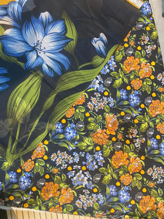 Maria B _ Printed Lawn 3 Pcs Unstitched with Chiffon Dupatta