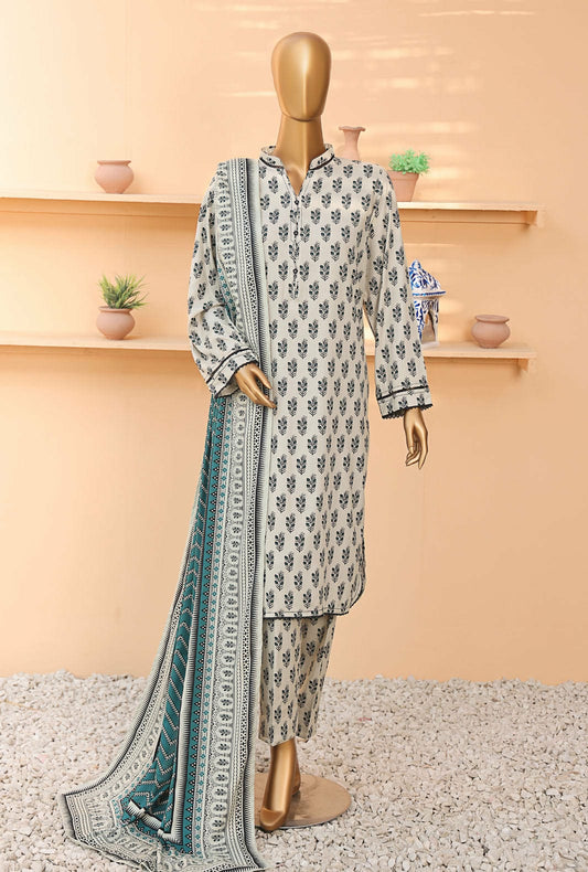 H&Z Linen 3pcs Unstitched H-04