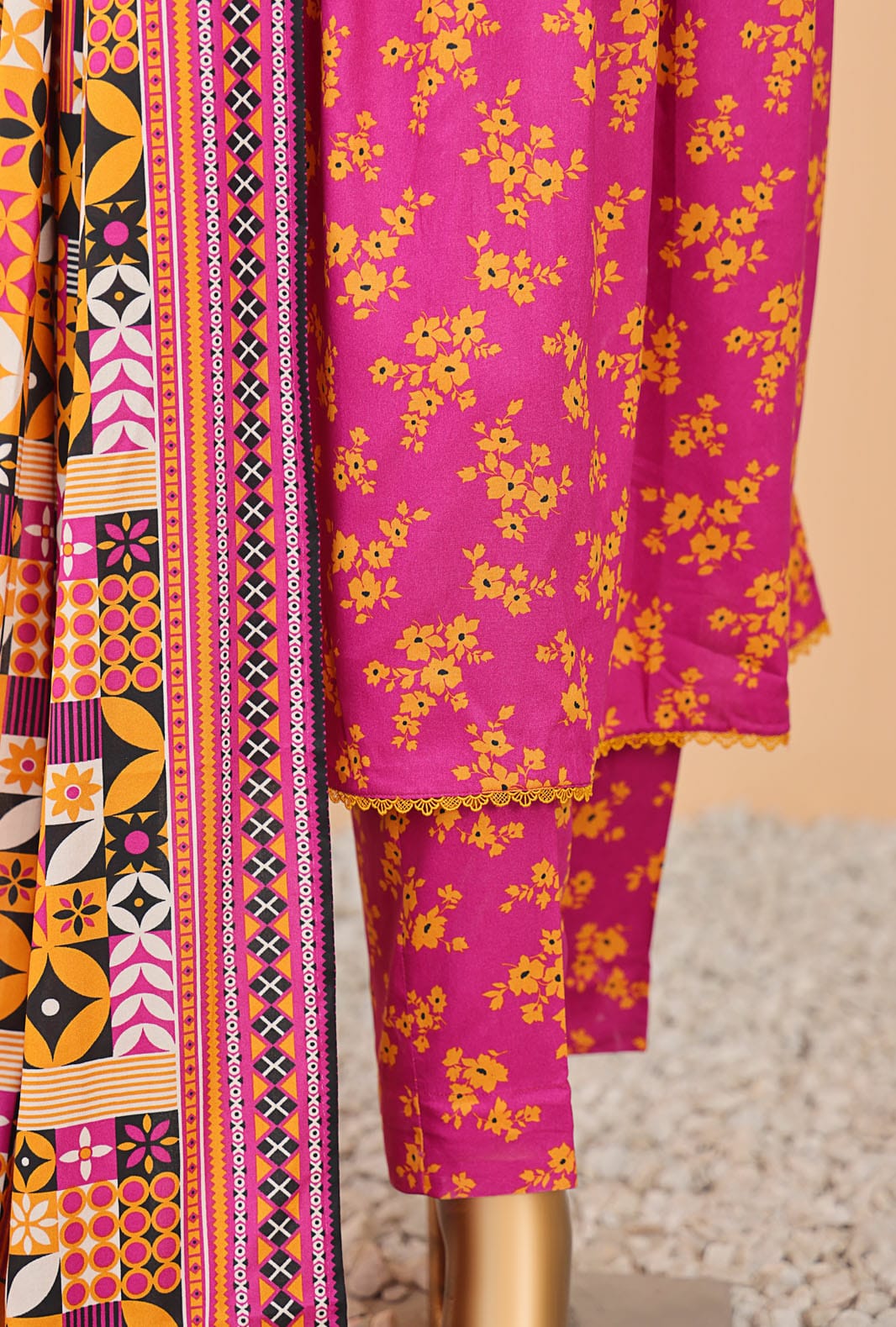 H&Z Linen 3pcs Unstitched H-02