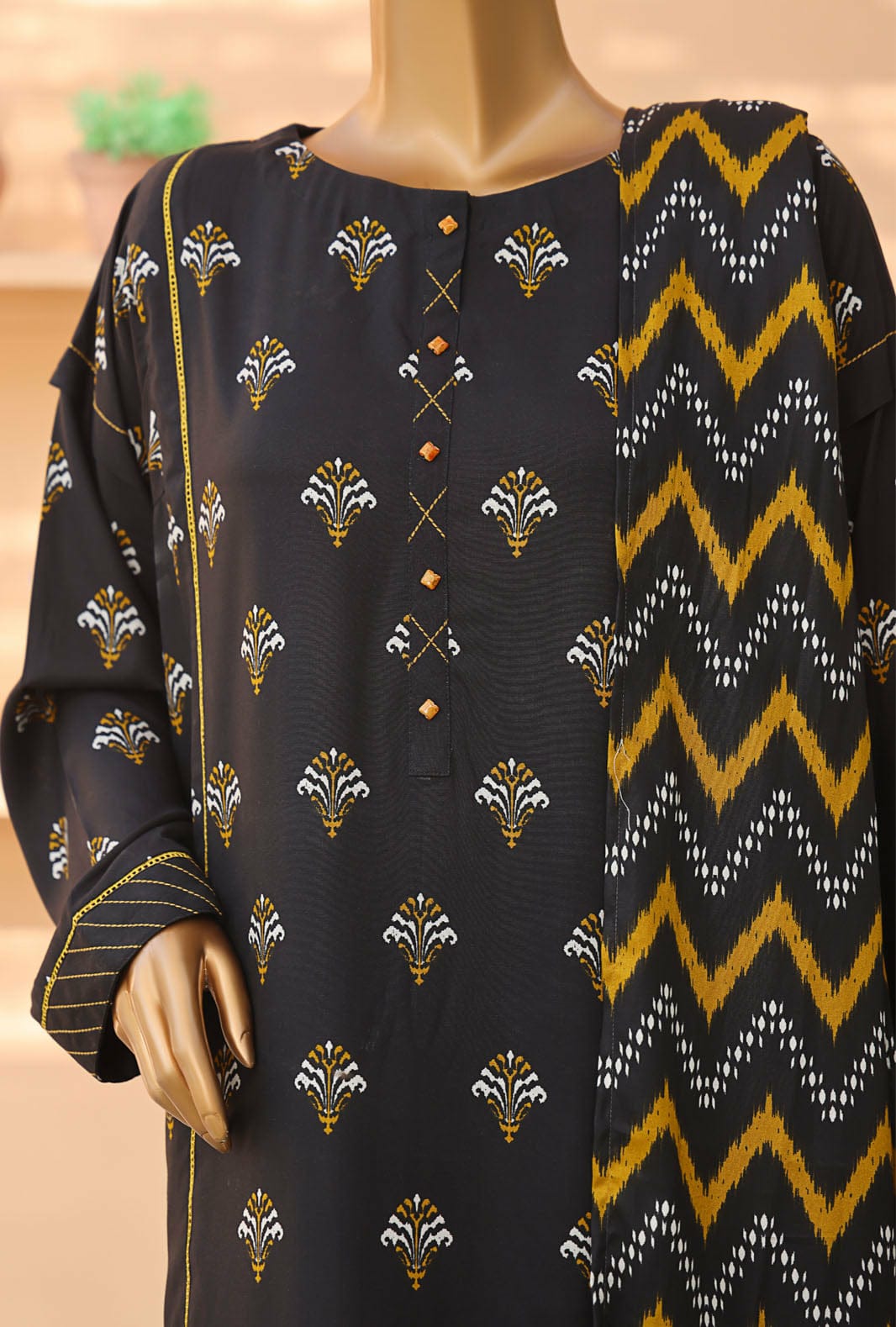 H&Z Linen 3pcs Unstitched H-01