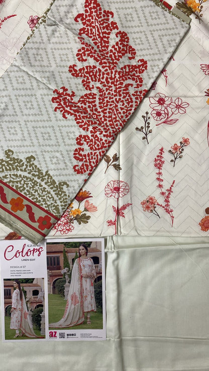 Al Zohaib Linen Unstitched 3 Pcs
