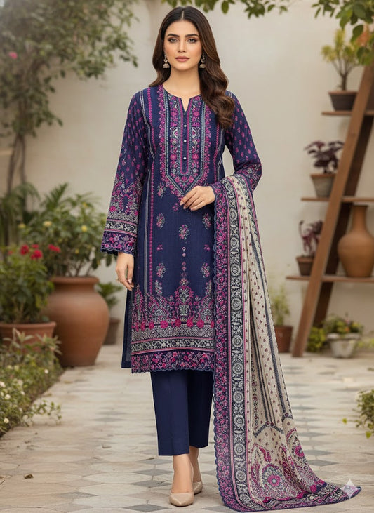 Almirah Florence 3-Pc Embroidered Suit Cut Work Dupatta A108