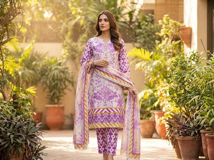 Bonanza Satrangi 3PC Lawn Suit with Lawn Dupatta (Unstitched) 0078