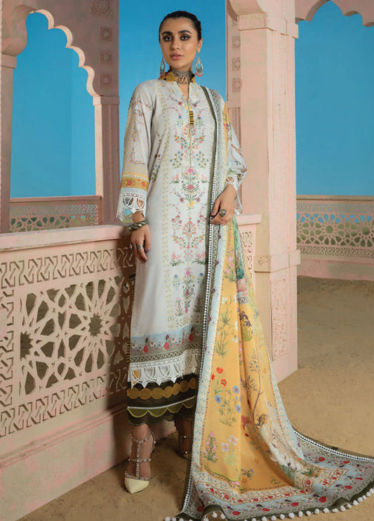 Wardha Saleem Embroidered Lawn Suits Unstitched 3 Piece D-07 Gulmohar
