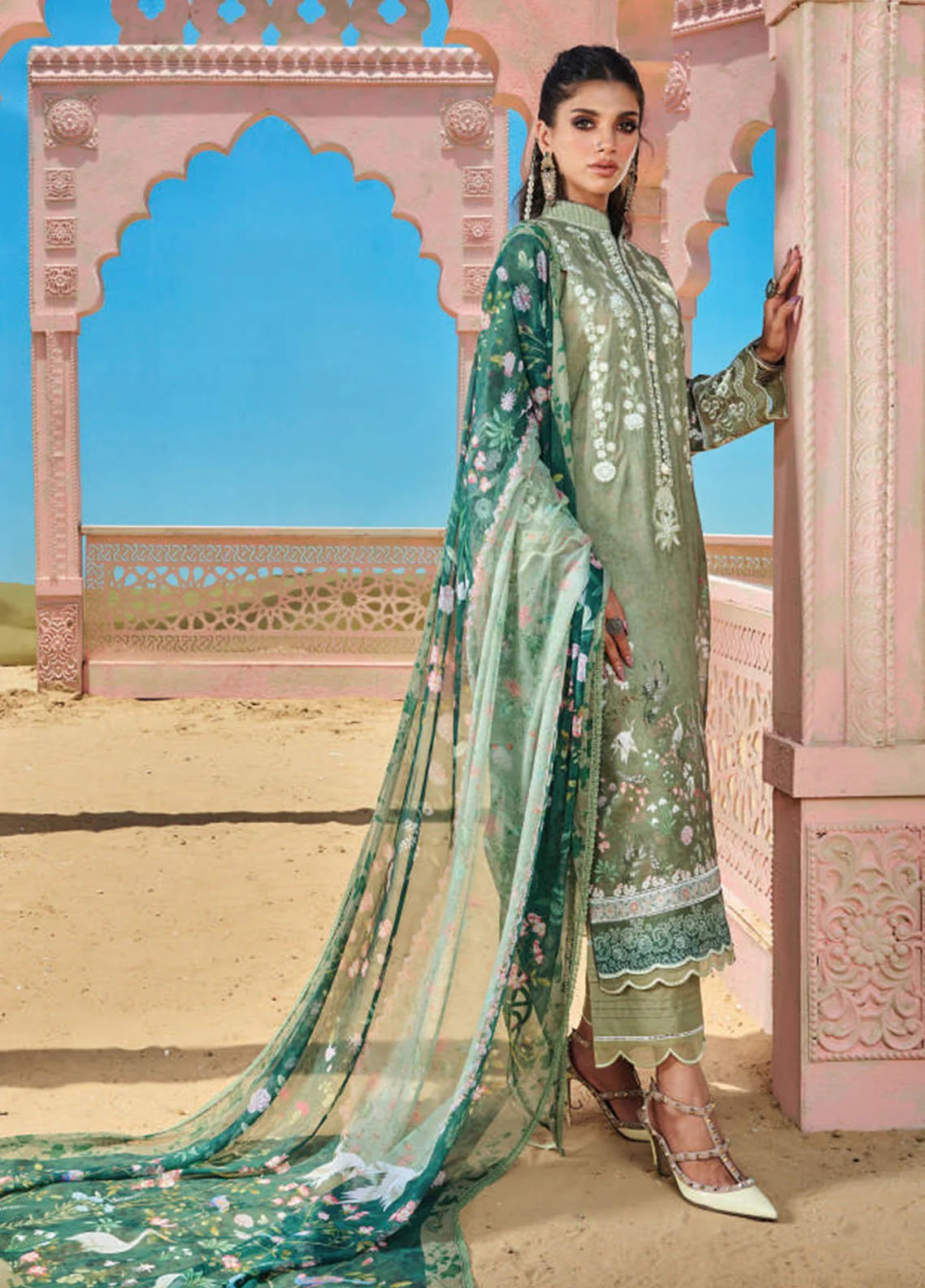 Wardha Saleem Embroidered Lawn Suits Unstitched 3 Piece D-08 Inara