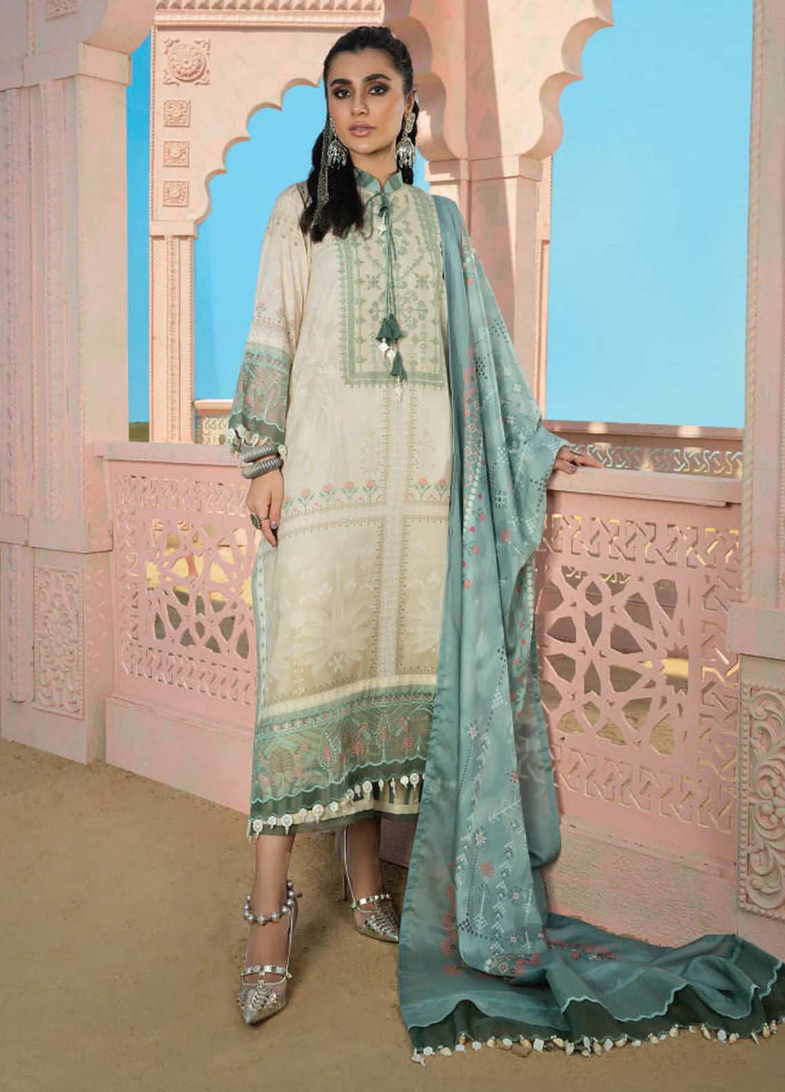 Wardha Saleem Embroidered Lawn Suits Unstitched 3 Piece D-09 Noori